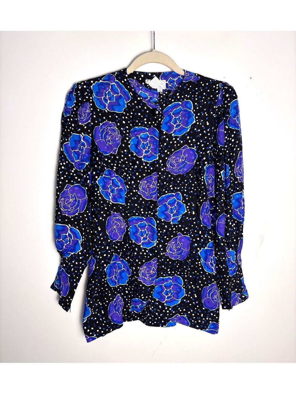 80s Silk Studio Floral Blouse